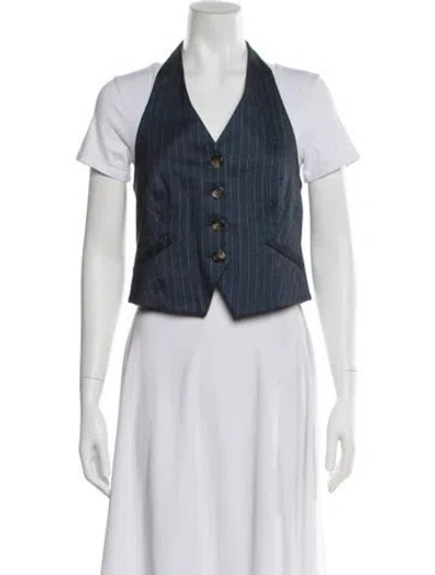 Pre-owned Veronica Beard Striped Vest In Blue