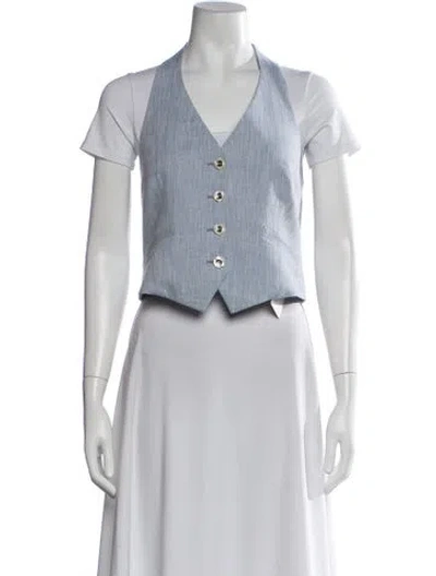 Pre-owned Veronica Beard Striped Vest In Blue/white