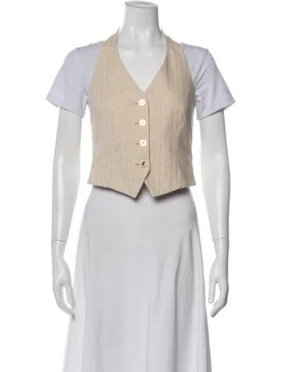 Pre-owned Veronica Beard Striped Vest In Neutral
