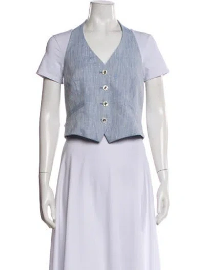 Pre-owned Veronica Beard Striped Vest W/ Tags In White