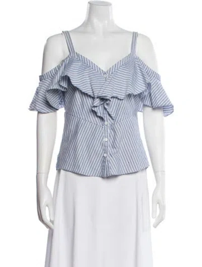 Pre-owned Veronica Beard Striped V-neck Blouse