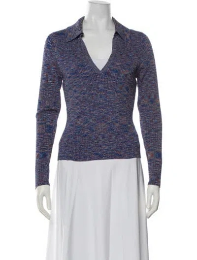 Pre-owned Veronica Beard Striped V-neck Sweater