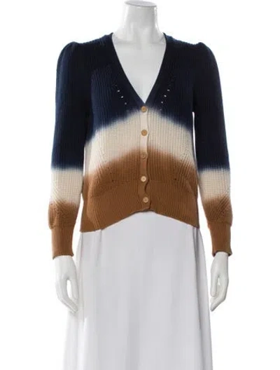 Pre-owned Veronica Beard Striped V-neck Sweater In Blue