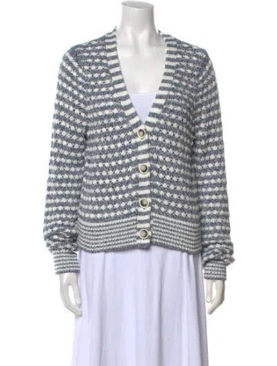 Pre-owned Veronica Beard Striped V-neck Sweater In Multi