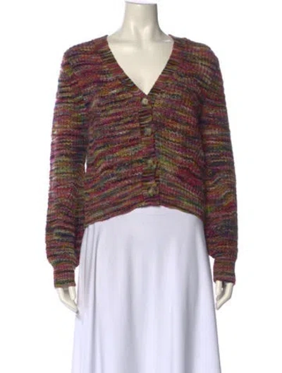 Pre-owned Veronica Beard Striped V-neck Sweater In Multi