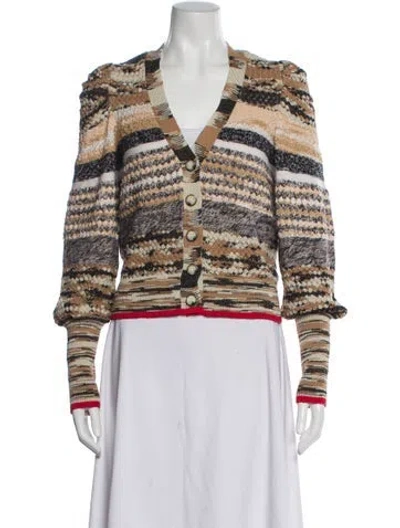 Pre-owned Veronica Beard Striped V-neck Sweater In Multi