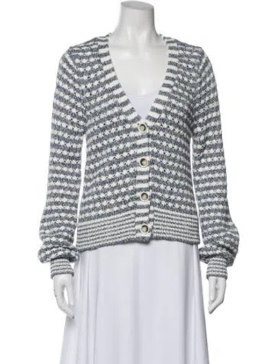 Pre-owned Veronica Beard Striped V-neck Sweater In Multi