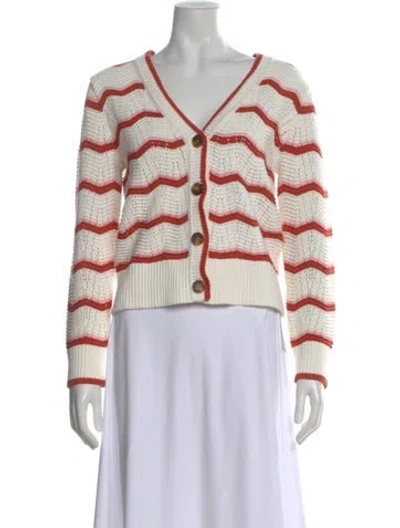 Pre-owned Veronica Beard Striped V-neck Sweater In Multi