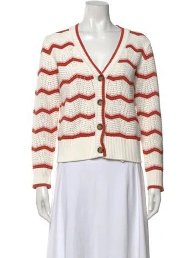Pre-owned Veronica Beard Striped V-neck Sweater In Multi