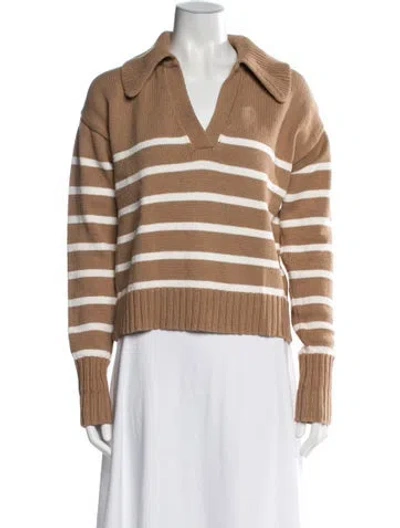 Pre-owned Veronica Beard Striped V-neck Sweater In Multi