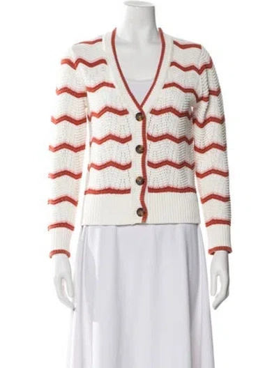 Pre-owned Veronica Beard Striped V-neck Sweater In Multi