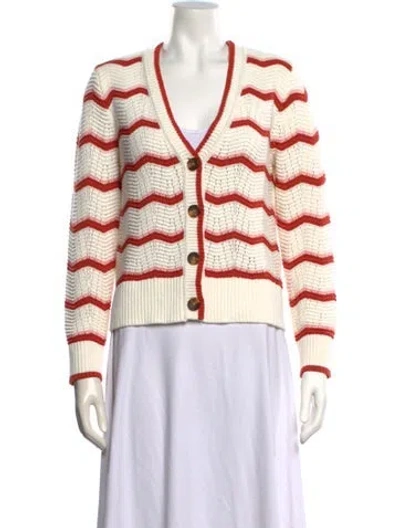Pre-owned Veronica Beard Striped V-neck Sweater In Multi
