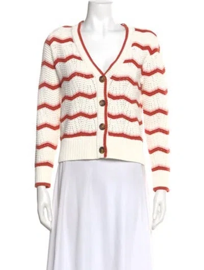 Pre-owned Veronica Beard Striped V-neck Sweater W/ Tags In Multi