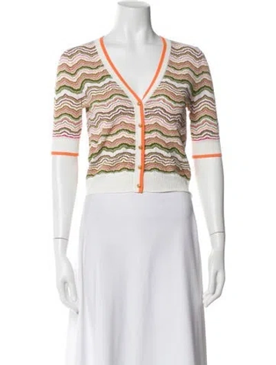 Pre-owned Veronica Beard Striped V-neck Sweater W/ Tags In Multi