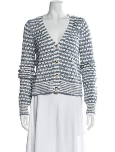 Pre-owned Veronica Beard Striped V-neck Sweater W/ Tags In Multi