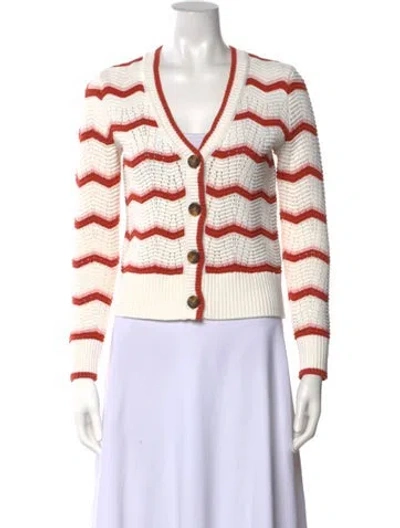 Pre-owned Veronica Beard Striped V-neck Sweater W/ Tags In Multi