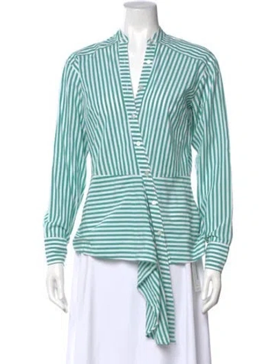 Pre-owned Veronica Beard Striped V-neck Tunic In Multi