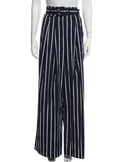 Pre-owned Veronica Beard Striped Wide Leg Pants In Blue