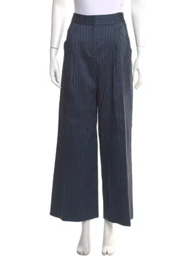 Pre-owned Veronica Beard Striped Wide Leg Pants In Blue