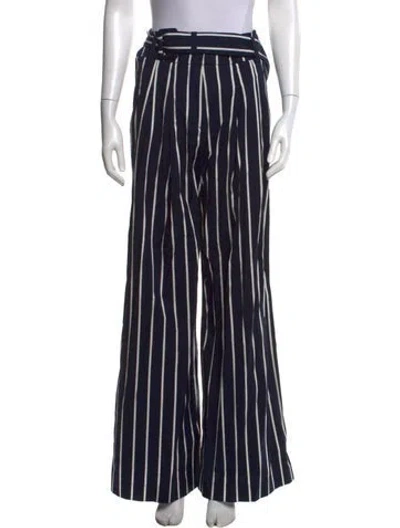 Pre-owned Veronica Beard Striped Wide Leg Pants In Blue