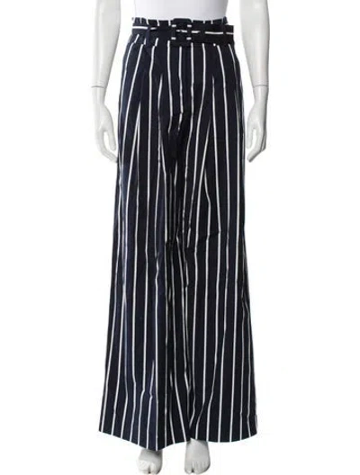 Pre-owned Veronica Beard Striped Wide Leg Pants In Blue