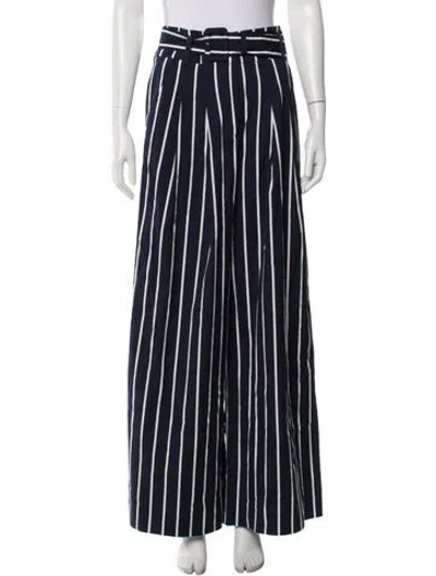 Pre-owned Veronica Beard Striped Wide Leg Pants In Blue