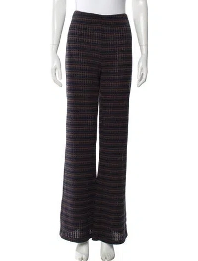 Pre-owned Veronica Beard Striped Wide Leg Pants In Blue