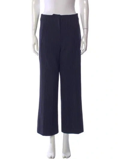 Pre-owned Veronica Beard Striped Wide Leg Pants In Blue