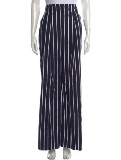 Pre-owned Veronica Beard Striped Wide Leg Pants In Blue