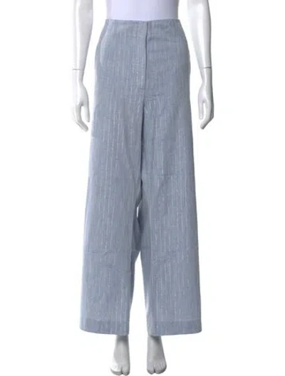Pre-owned Veronica Beard Striped Wide Leg Pants In Blue