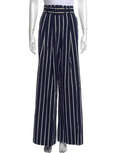 Pre-owned Veronica Beard Striped Wide Leg Pants In Blue