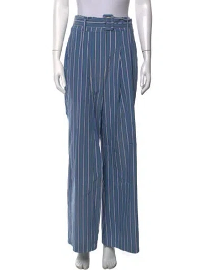 Pre-owned Veronica Beard Striped Wide Leg Pants In Blue