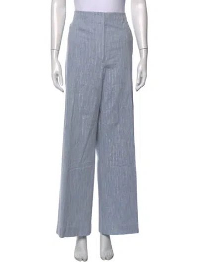 Pre-owned Veronica Beard Striped Wide Leg Pants In Blue