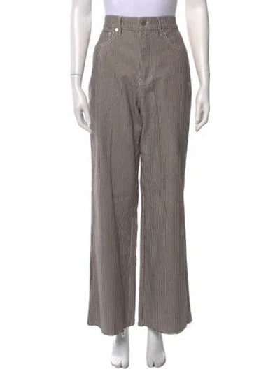 Pre-owned Veronica Beard Striped Wide Leg Pants In Neutral