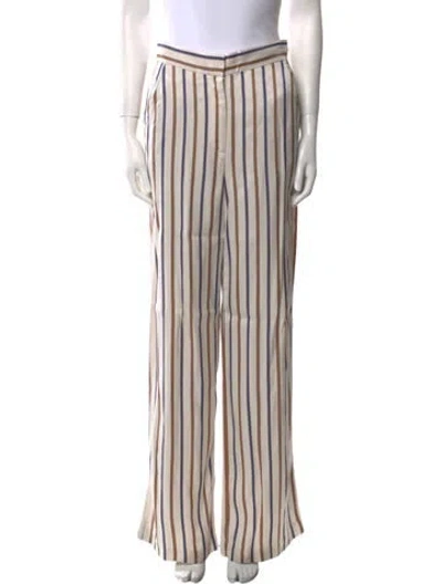 Pre-owned Veronica Beard Striped Wide Leg Pants In Neutral