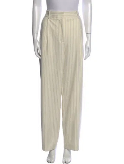 Pre-owned Veronica Beard Striped Wide Leg Pants In Neutral