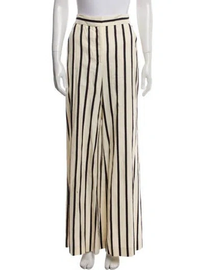 Pre-owned Veronica Beard Striped Wide Leg Pants In Neutral