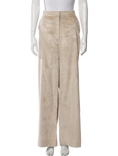 Pre-owned Veronica Beard Striped Wide Leg Pants In Neutral