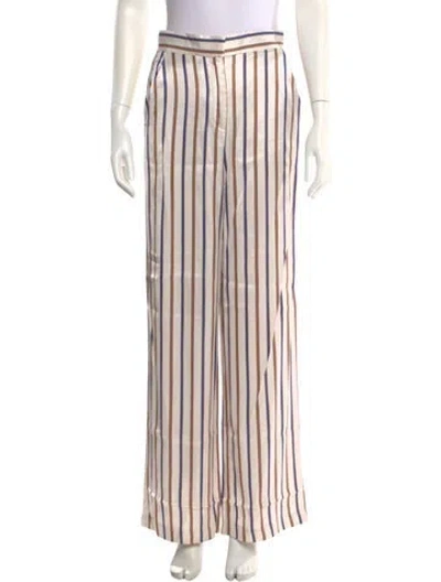 Pre-owned Veronica Beard Striped Wide Leg Pants In Neutral