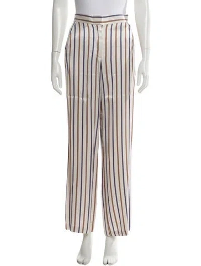Pre-owned Veronica Beard Striped Wide Leg Pants In Neutral