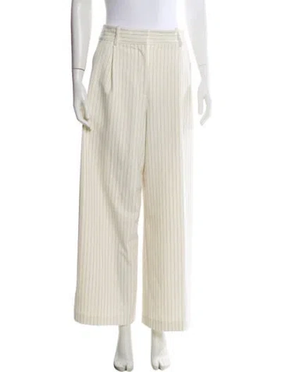 Pre-owned Veronica Beard Striped Wide Leg Pants In Neutral