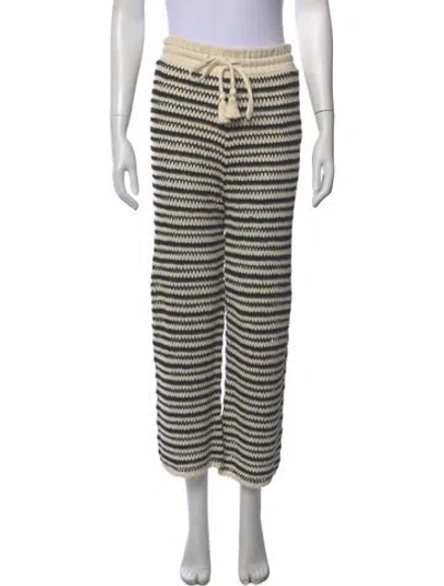 Pre-owned Veronica Beard Striped Wide Leg Pants In Neutral