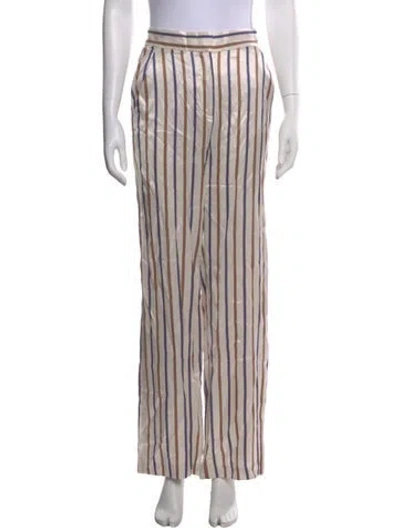Pre-owned Veronica Beard Striped Wide Leg Pants In Neutral