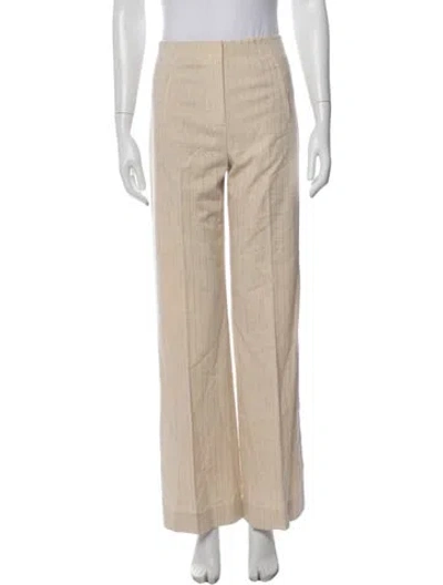 Pre-owned Veronica Beard Striped Wide Leg Pants In Neutral