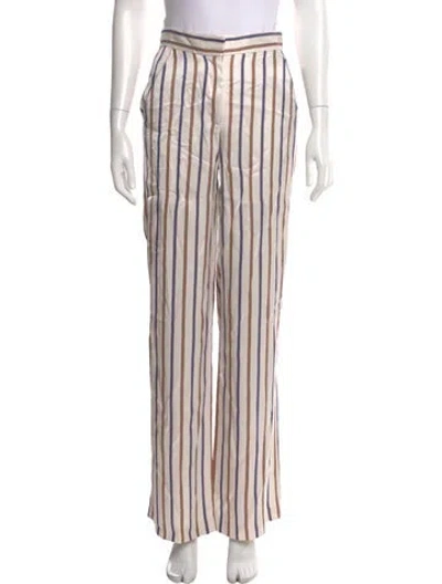 Pre-owned Veronica Beard Striped Wide Leg Pants In Neutral