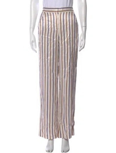 Pre-owned Veronica Beard Striped Wide Leg Pants In Neutral