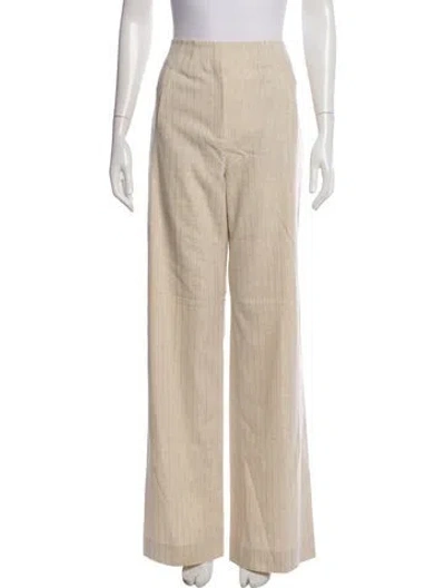 Pre-owned Veronica Beard Striped Wide Leg Pants In Neutral