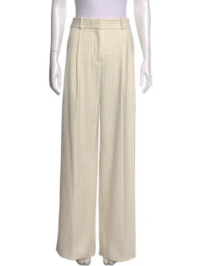 Pre-owned Veronica Beard Striped Wide Leg Pants In Neutral