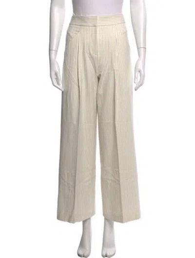 Pre-owned Veronica Beard Striped Wide Leg Pants In Neutrals