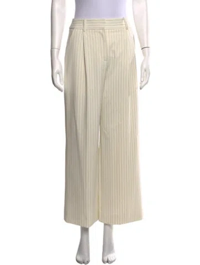 Pre-owned Veronica Beard Striped Wide Leg Pants In Neutrals
